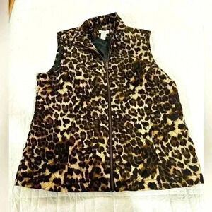 Chico Weekender Quilted Zipper Vest Size 0 (XS-S) Animal Print